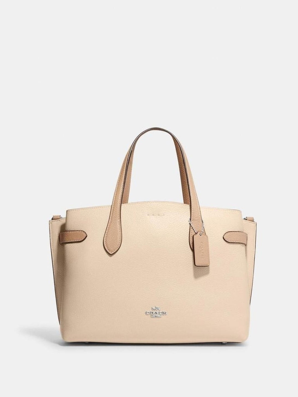 Coach Hanna Carryall (CH536) Pebbled Leather Tote Bag in Ivory MSRP $550